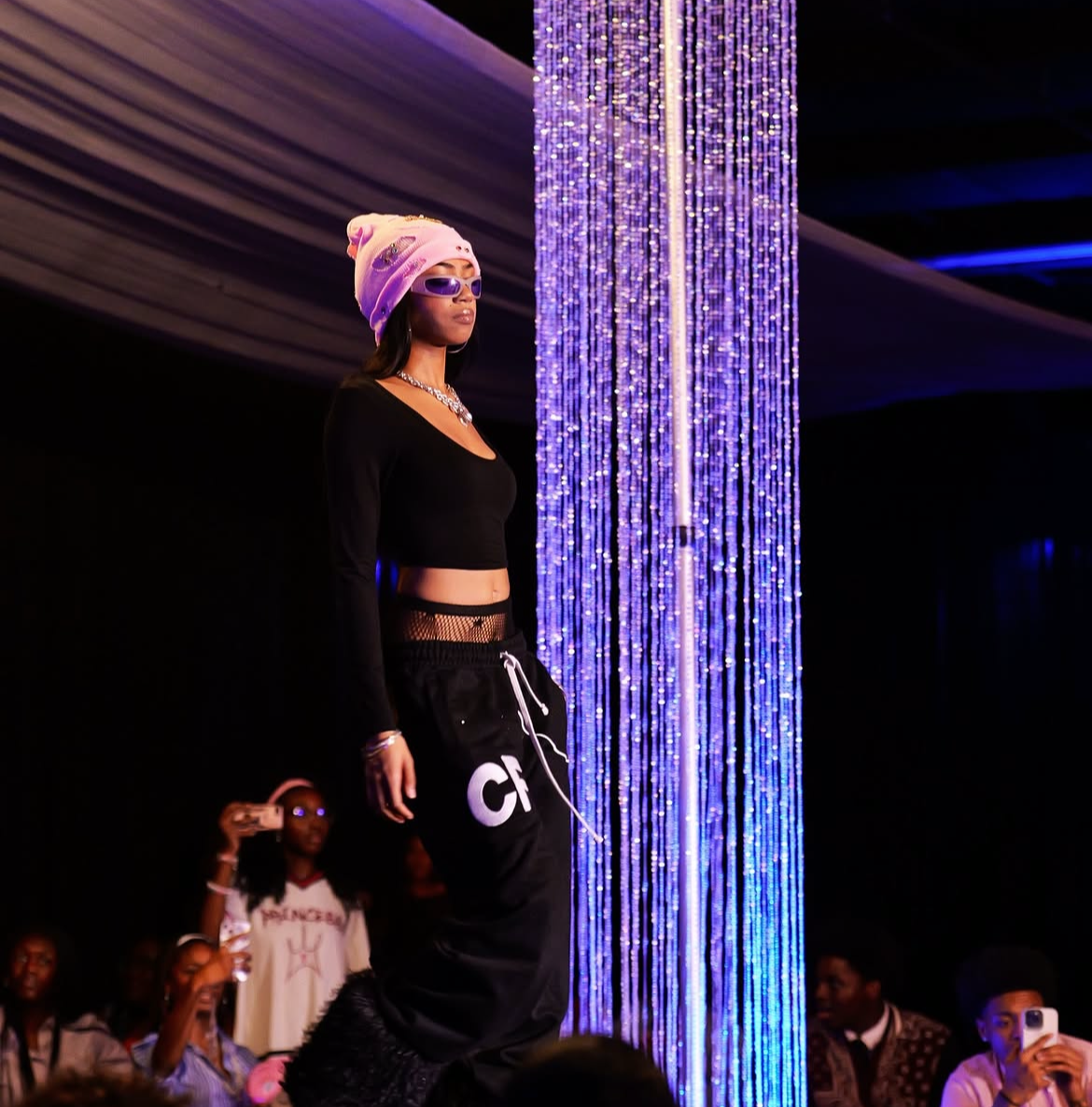 Distressed Rhinestone Beanie