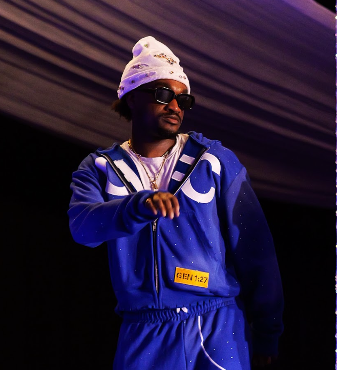 Distressed Rhinestone Beanie